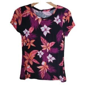 2 FOR $5 SALE Apt. 9 Orange Black And Purple Floral Top XS